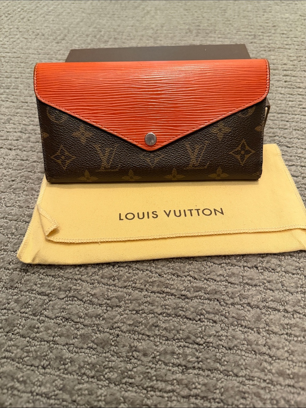 Louis Vuitton Marie Lou Monogram Continental Wallet with Orange Flap